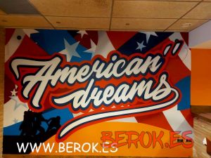 Decoracion Letras Amercian Dreams Graffiti Restaurante 300x100000